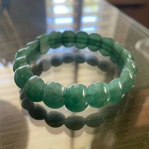 Jade Green Stone Stretch Bracelet